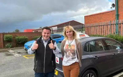 Jesse Florence during driving instructor training